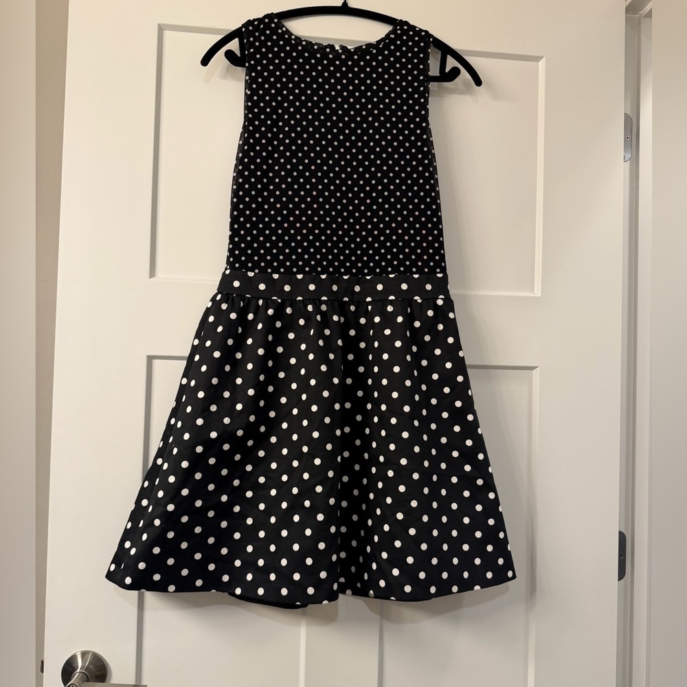 New Alice + Olivia Chara Mixed Scale Polka Sot Sleevless Fit & Flare Minidress - Picture 6 of 9